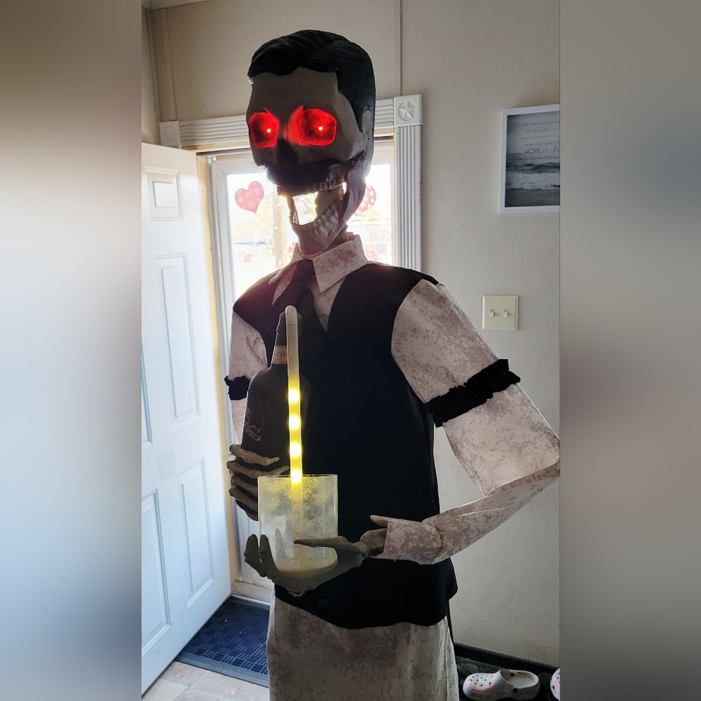(SOLD) 6 ft Bartender Dean the Deathologist Animated Halloween LED Prop/Bar
